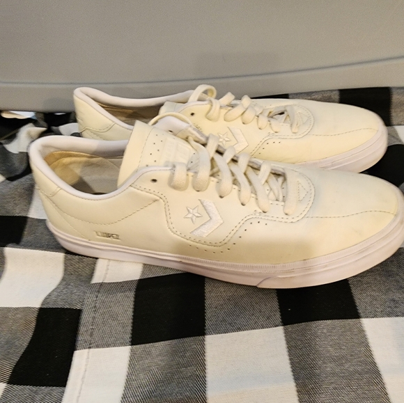 LOUIE LOPEZ CONVERSE LEATHER SNEAKERS SIZE 10 CREAM COLOR - Picture 12 of 16